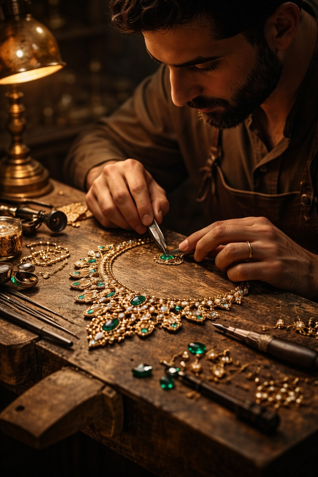 Artisan crafting jewelry